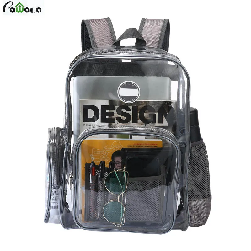 Pawaca Heavy Duty Clear Transparent PVC Backpack for Adults and