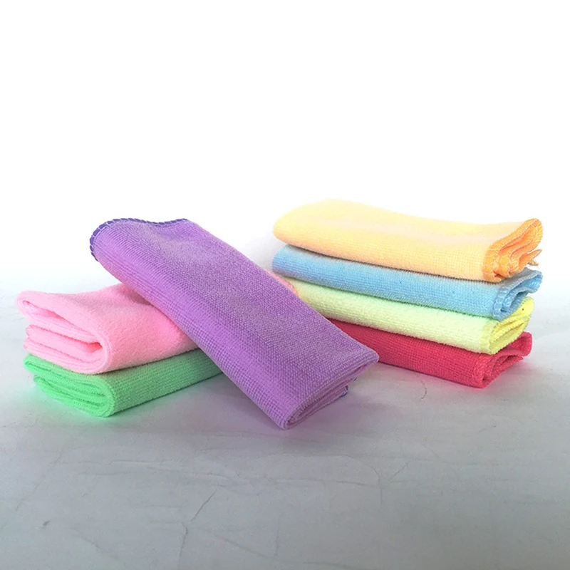 10pcs/lot Soft Microfiber Hand Towel Quick Dry Face Towel Square Car Table Cleaning Cloth Household Cleaning Cloth Multifunction 2