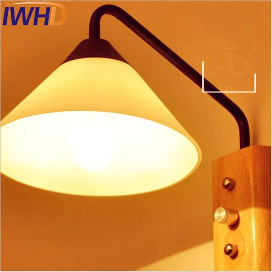 

Nordic Modern Glass Wall Lamp LED Wandlamp Stair Aisle Beside Wooden Wall Lights Fixtures Sconce Arandela Lamparas De Pared