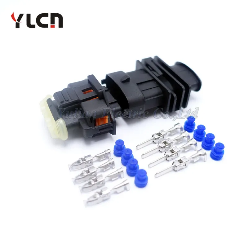 

New Brand 1 set kit 4Pin/Way Automotive Waterproof Sealed Sensor Electric Wire Connectors Male Female Set Plug
