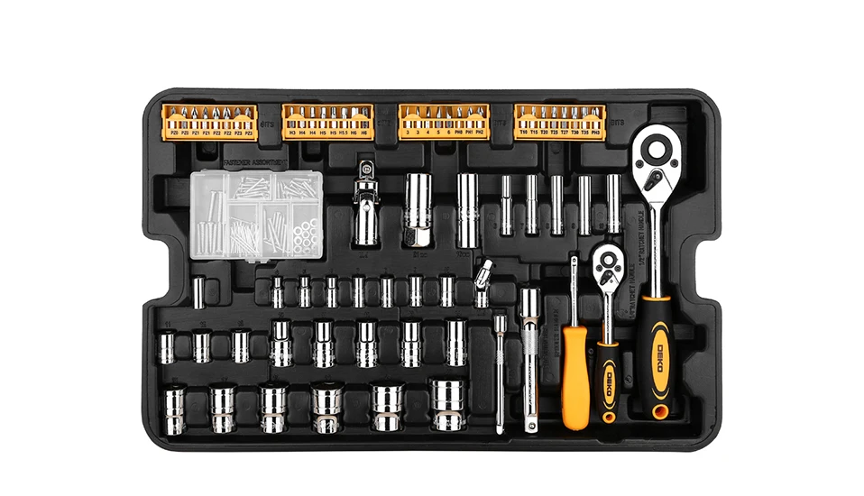 Набор ручных инструментов 255 шт. Набор инструментов с коробкой для инструментов метрический торцевой ключ чехол для хранения торцевой ключ Отвертка Нож