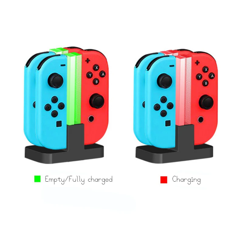 Светодиодный зарядная док-станция Колыбель для N Switch 4 Joy Con контроллеры эрект адаптер для зарядки подставка держатель Тип C для Kind Switch