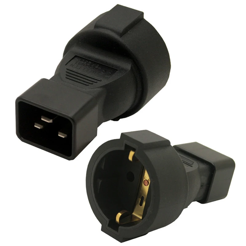 Power Plug Adapter IEC 320 C20 to 3Pin EU European German Female Power