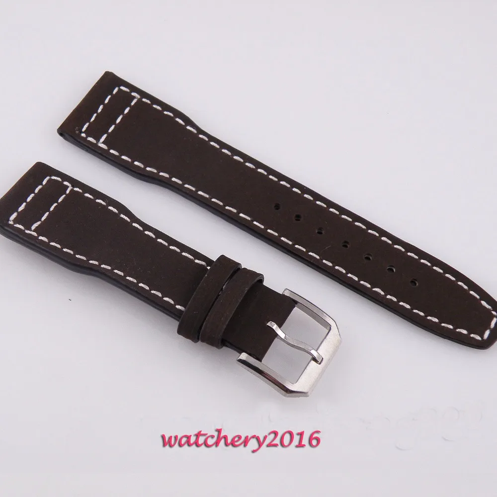 22mm genuine Leather Strap Wristwatch band fit parnis men's watchwristwatch bandgenuine