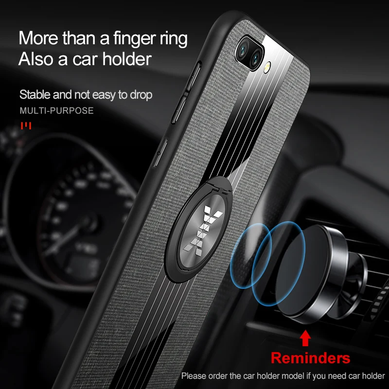 

Newest Cloth Cases for Huawei honor 20 Pro 10 Lite 9X Pro 8X Max Case Cover with Finger Ring Holder Car Magnetic Stand Bracket