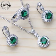 925 пробы серебряные свадебные ювелирные наборы, свадебные серьги-капли с цирконием для женщин, ювелирные изделия для костюма с кольцом, ожерелье
