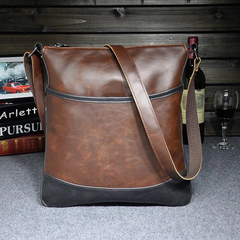 15冬の男バッグ馬スキン ショルダーバッグ メンズ カジュアル最新の レ トロ な トレンド Bag Chain Bag Studbagged Toyota Aliexpress