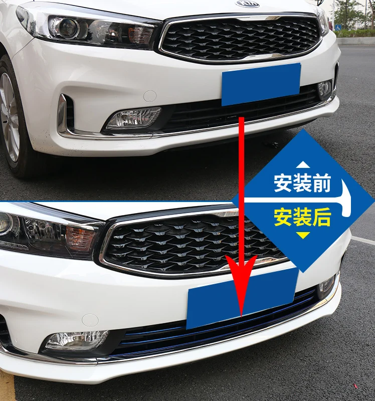 3 шт. передняя решетка для KIA K3 2016 2017 отделка из нержавеющей стали|stainless steel trims|grill