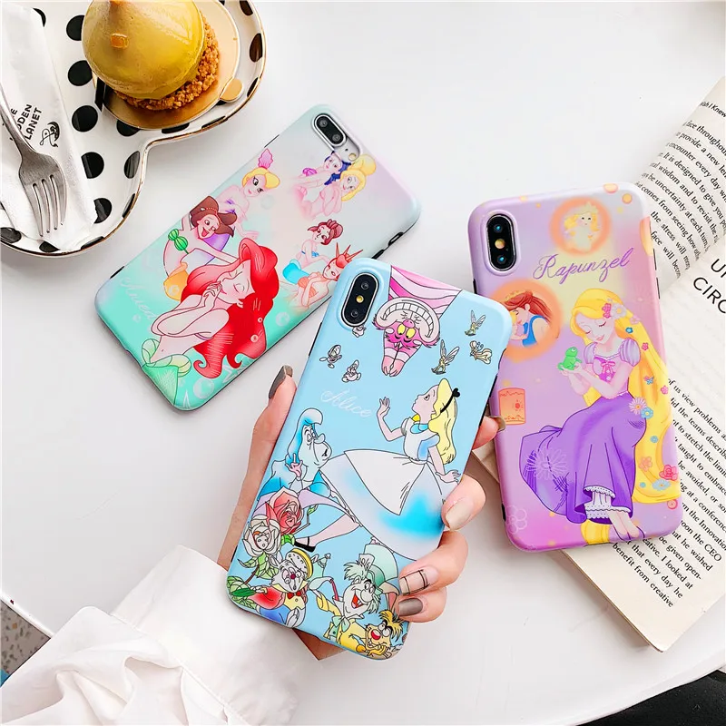 Милый мультфильм Chic Girl Tinkerbell Русалочка Белоснежка Алиса сцепление тиснением