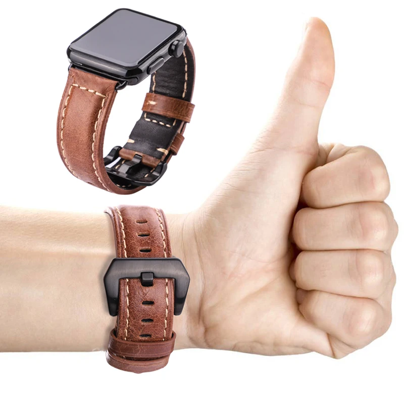 Ремешок из натуральной кожи для Apple Watch Band 4 42 мм Iwatch 3 38 ремешок наручных часов