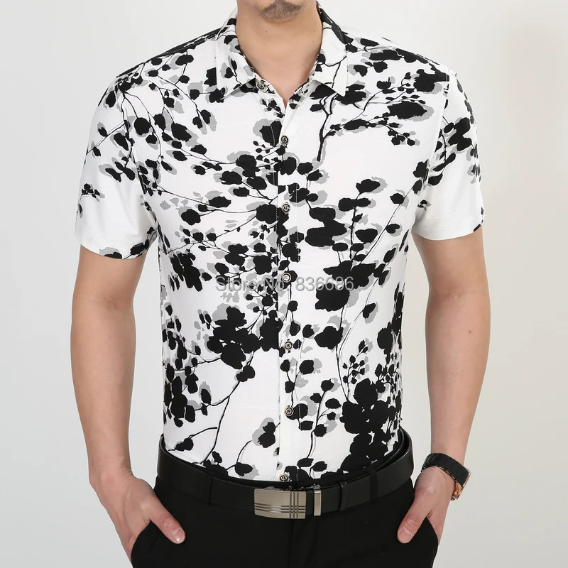 Новое поступление модные дизайнерские мужские летние рубашки с короткими рукавами и принтом