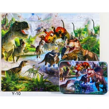 100pcs set Cartoon Wooden Puzzles toys educational toys for Children Gifts for Kids Iron Box Package