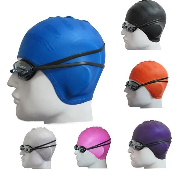 Взрослые водонепроницаемые шапочки для купания силиконовые мужчины женщины очень эластичный однотонный цвета защита ушей шапочка для