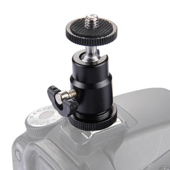 

360 Degree Camera Tripod Mini Ballhead Ball Head Hot Shoe Adapter to 1/4 Screw Mount DSLR Camera Accessories