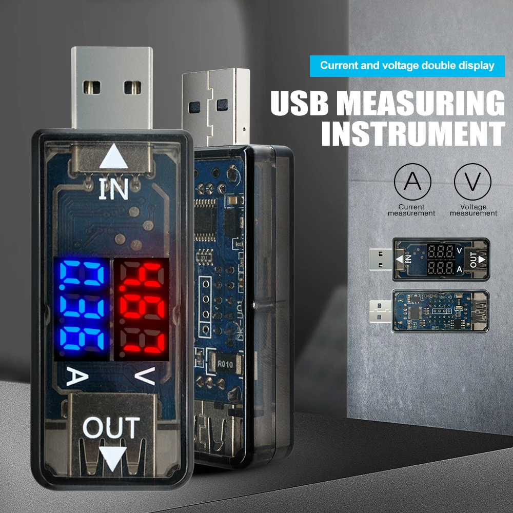 USB ток напряжение зарядный детектор Мобильная мощность Ток Напряжение Вольтметр Амперметр USB зарядное устройство Тестер двойной цифровой дисплей