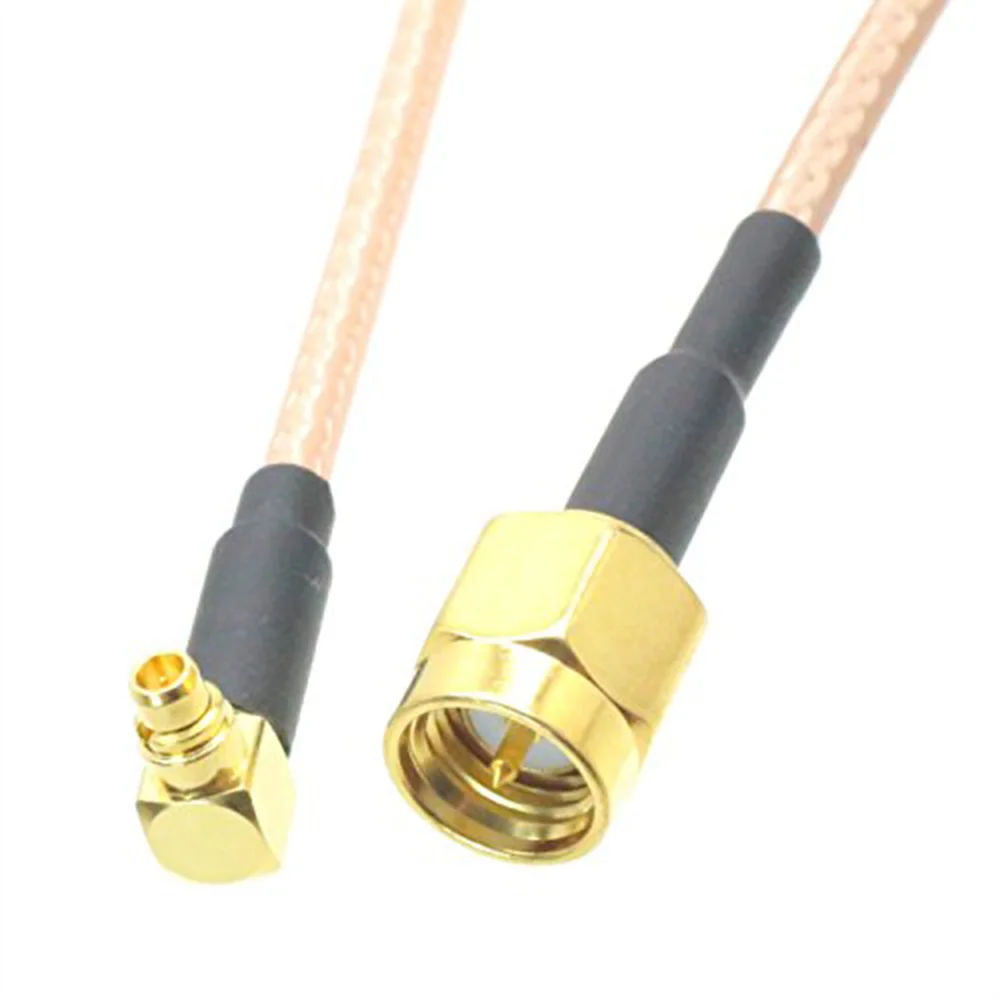 100 Pcs 7CM RF SMA Male to MMCX Male Right Angle Adapter WiFi