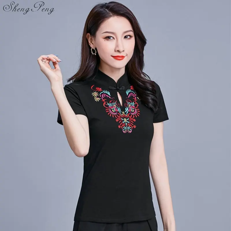 Китайская одежда, топы, традиционный стиль, Cheongsam, топы, Qipao, летние, короткие, жаккардовый, хлопок, Тан, костюм, Vetement, рубашка, Q705