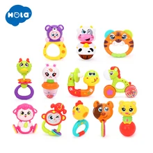 1 шт. HOLA 1101 милые пластиковые игрушки для новорожденных, рукопожатие, колокольчики, кольца-погремушки, детские развивающие игрушки