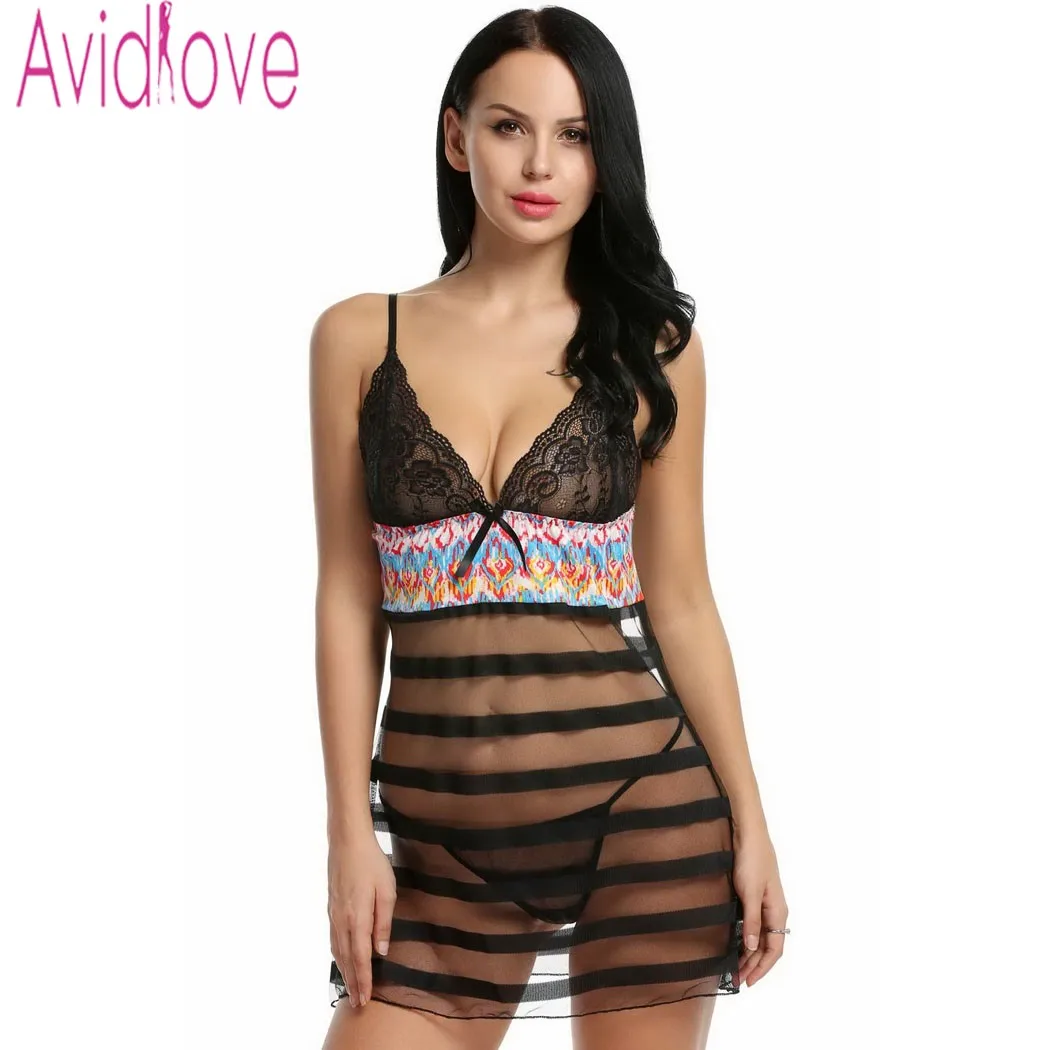 Бренд Avidlove сексуальное женское нижнее белье прозрачное кружевное Полосатое