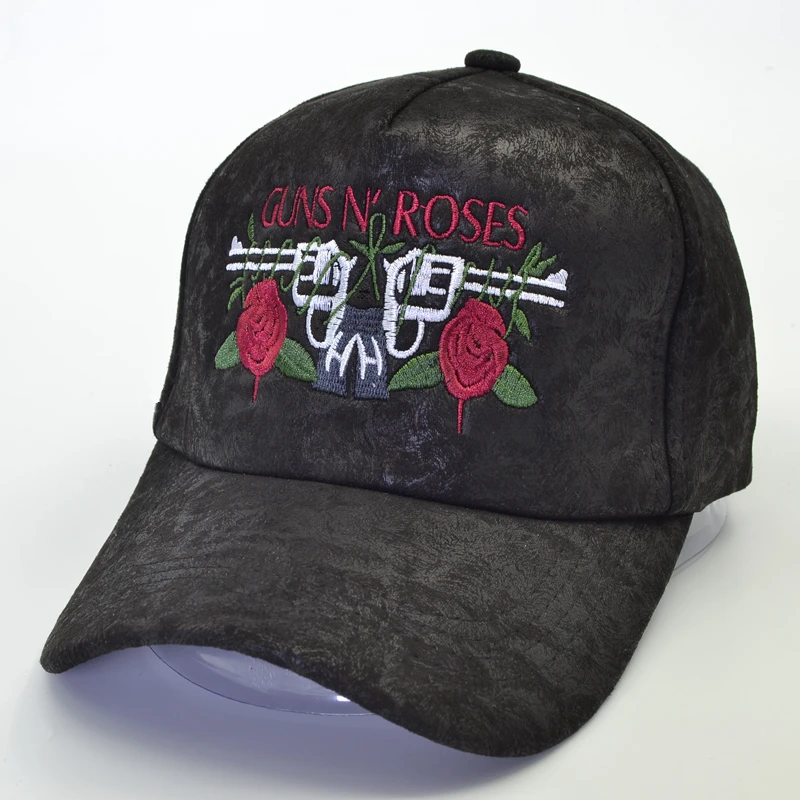 صخرة صلبة البنادق ن الورود كاب التطريز روز البيسبول قبعات أزياء الرجال النساء روك الفرقة قبعة في الهواء الطلق قبعات ترد لمكانها العظام Gorras