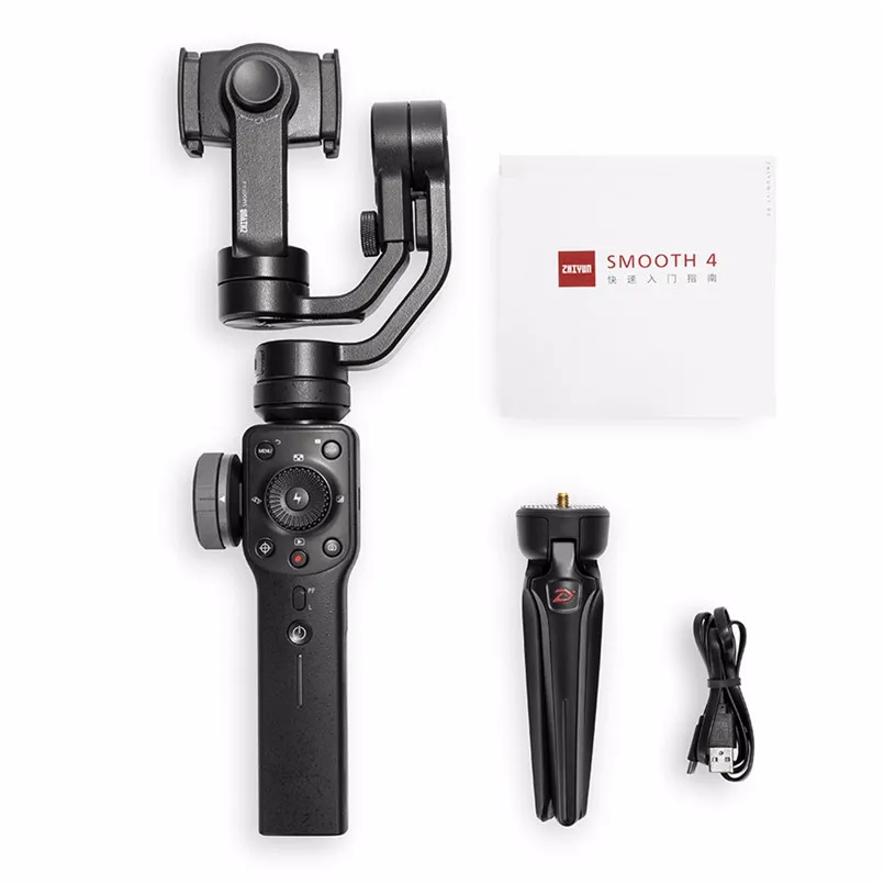 Черный ZHIYUN Smooth 4 3-Axis Cardan портативный Стабилизатор Крепление камеры для смартфона селфи палка анти-встряхивание ручной 40MAY7 - Цвет: Черный