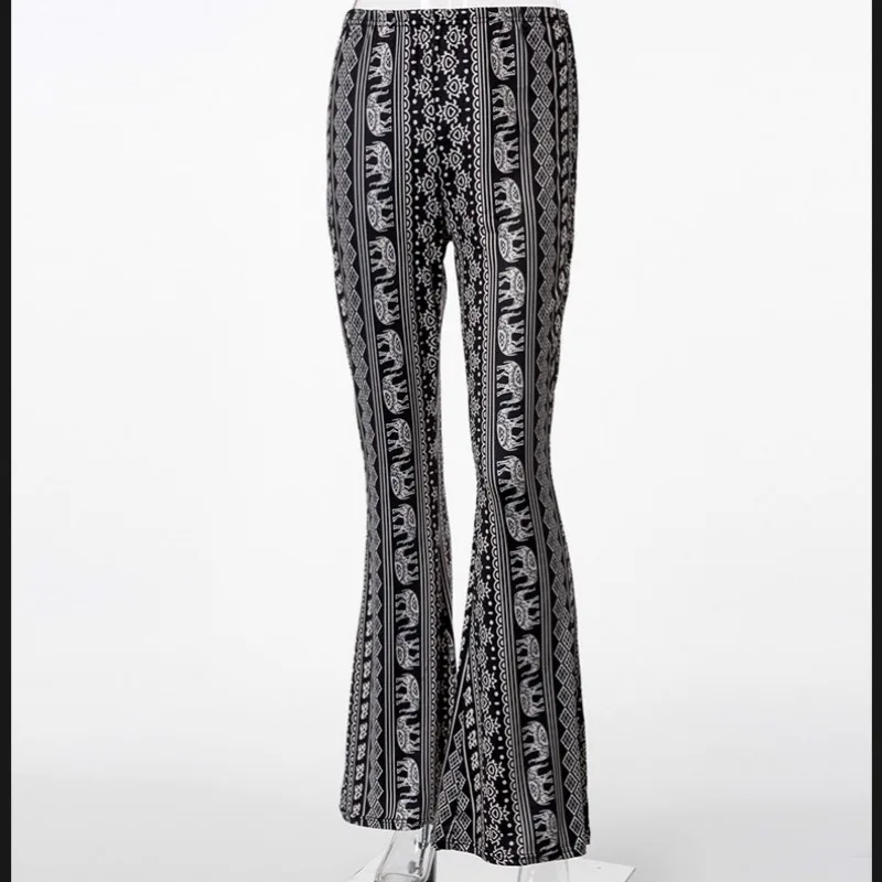 

Boho Flare Pants Women Bohemian Fashion Loose Long Pant Tribal African Print Wide Leg Trousers Bell Bottom Leggings Hippie Pants