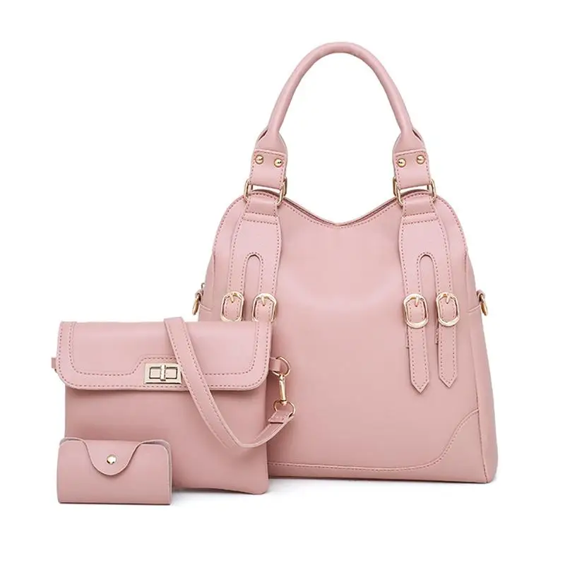 

3 Pieces A Set Fashion Belt Shoulder Tote Bag Messenger Crossbody Small Card Big Hand Bags For Women Ladies Handbags Purses Bag