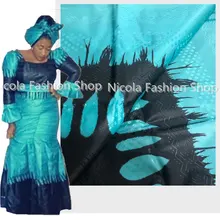 Африканский Базен riche высокое качество вышитая морская парча ткань для свадьбы 5 ярдов/партия AJZ30