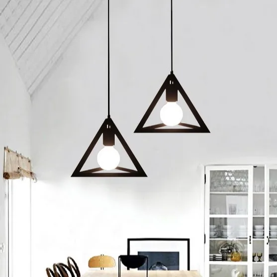 Simple Color Loft Lamp Edison Bulb Modern Pendant Light Fixtures Simple Color Loft Lamp Edison Bulb Modern Pendant Light Fixtures Creative Triangle Hanging For Dining Room Indoor Lighting In Lights From