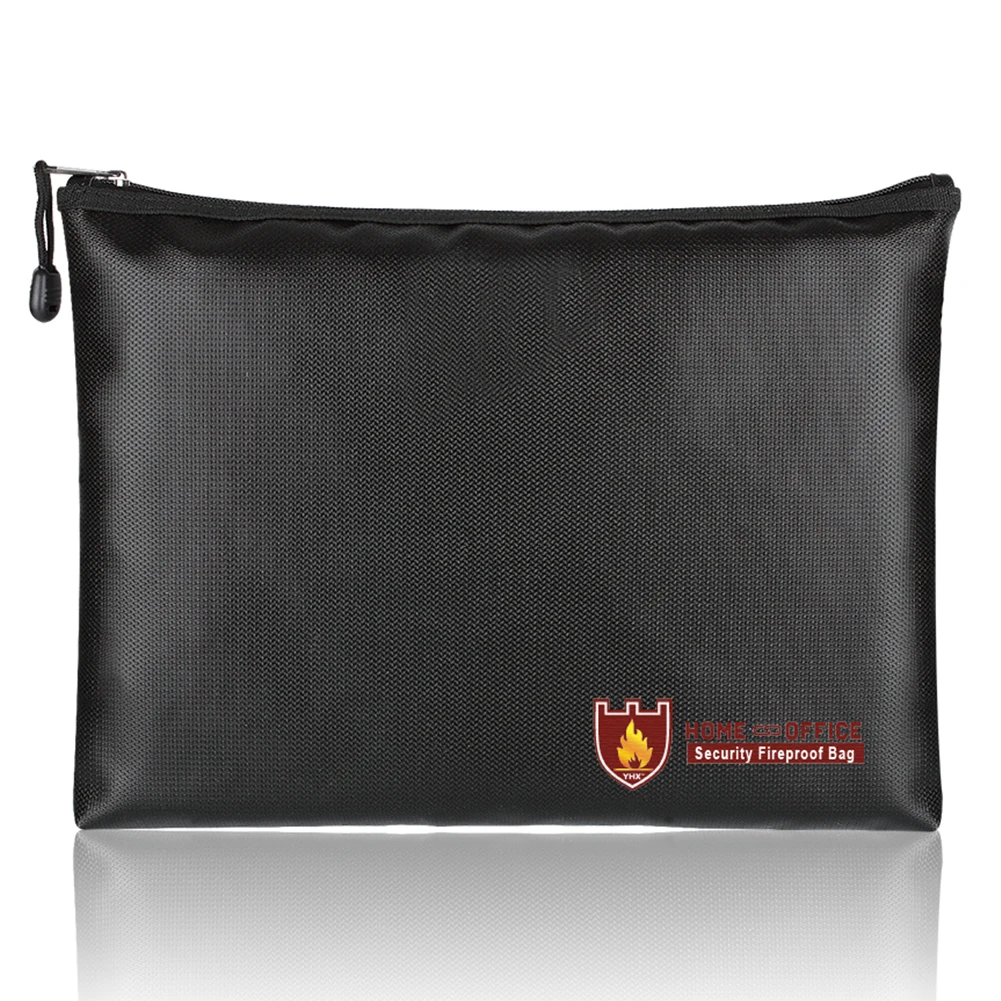 

Fireproof Large Space Valuables Zipper Closure Safe Document Bag Practical Envelope Pouch Waterproof