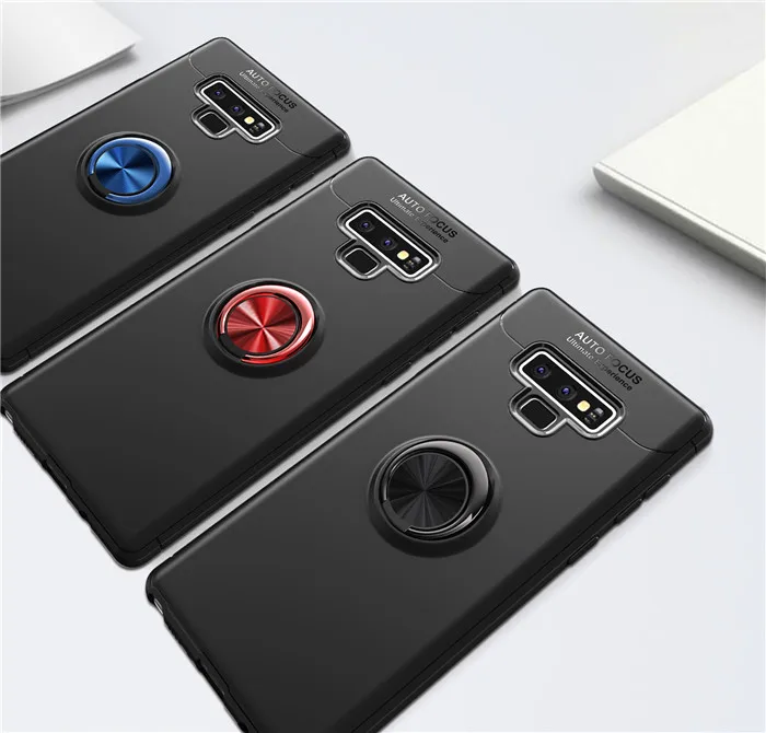 

For Samsung Galaxy Note 9 case Silicone 360 Rotating Finger Ring Car Holder Magnetic Bracket case for Samsung Note9