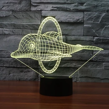 

Novelty 3D Animal Dolphin Jump Hula Hoop LED Lamp Cartoon Animal Night Light Table USB Touch Lighting kids toys room Decor gift