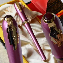 Пикассо 986 ролика Шариковая ручка для руководителя светло-фиолетовый и золотой лист