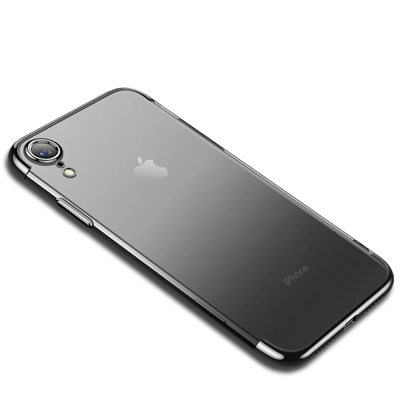 CAFELE чехол с градиентным покрытием для iPhone Xr, прозрачный силиконовый чехол, роскошный мягкий ТПУ чехол для телефона Aurora для iPhone XR - Цвет: Black Gradient