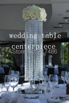 

free shipping , 10 pieces one lot ,crysta and mental pillar centerpiececs , centerpieces for decoration