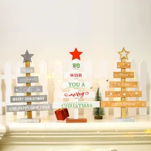 Рождественский кулон подвесные украшения деревянный Настольный Мини Рождественская елка мини-орнамент
