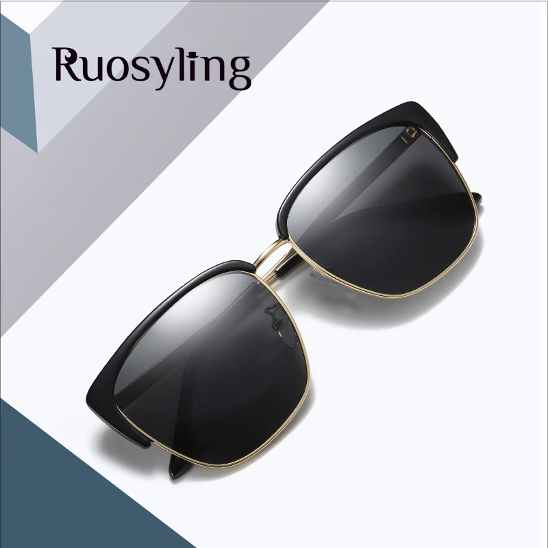 

Ruosyling Sunglasses Women Polarized Square Frame Wrap Big Dark Sun Glasses Female UV 400 TAC Lens Shades Sunglasses Girls 2019