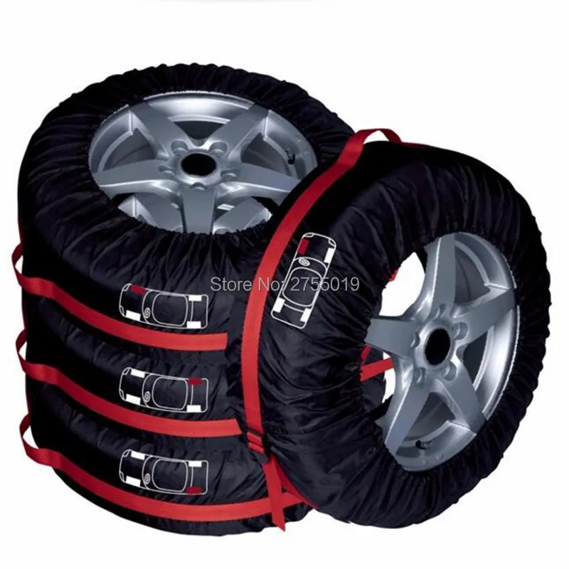 

Lsize 16"-20" 4Pcs/set Spare Tyre Cover Garage Tire Case Auto Vehicle Tire Accessories Protector Tire Storage Bag for SUV