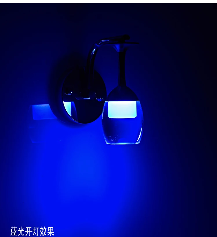 Современный минималистичный Креативный светодиодный бокал для вина Хрустальная настенная лампа для спальни прикроватная гостиная балкон прохода бар цветная настенная лампа