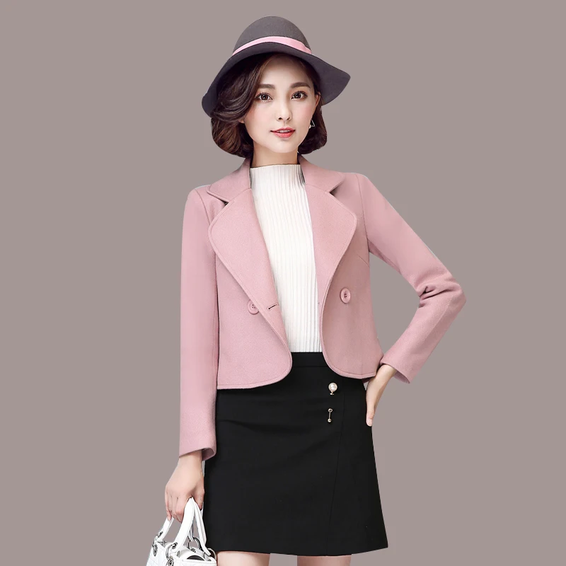 

High quality woolen coat femme short loose large size fashion women's woolen jacket coats temperament wild autumn jackets femme