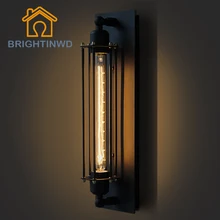 E27 Retro Wall Lamp Holder with 40W Edison Light Bulb for Bathroom Fixture Garden Wall Light