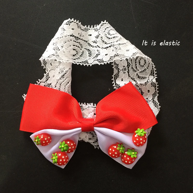 

1 Pcs/lot Hairband Kawaii 3D Strawberry Headbands Fashion Girls Ribbon Bows Childrens Hair Accessories