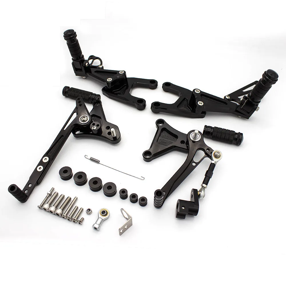 CNC Verstelbare Rearsets Achter набор мотоциклистов подножка Moto Pedaal педаль для Benelli TNT125 TNT 125 - Цвет: BLACK