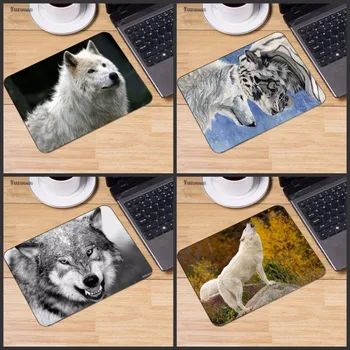 

Yuzuoan Top Quality Cool White Wolf Laptop Gaming Mice Animal Mousepad Size for 18x22cm 25X20CM 25x29cm Rubber Mousemats