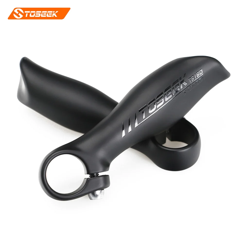 

Toseek Ultra light really ergonomic carbon and Aluminum MTB bicycle handlebar Bar Ends matte black free shipping