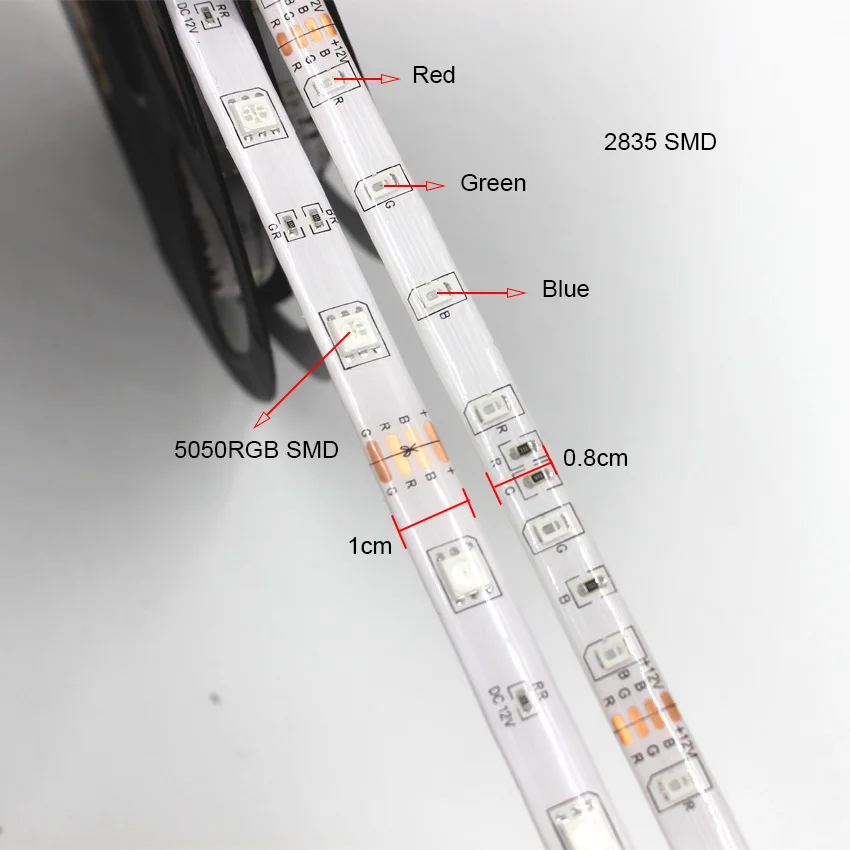 IKVVT RGB Светодиодная лента Водонепроницаемая SMD5050 2835 светильник 12 В светодиодный гибкий диодный ленточный ИК-контроллер источник питания 12 В