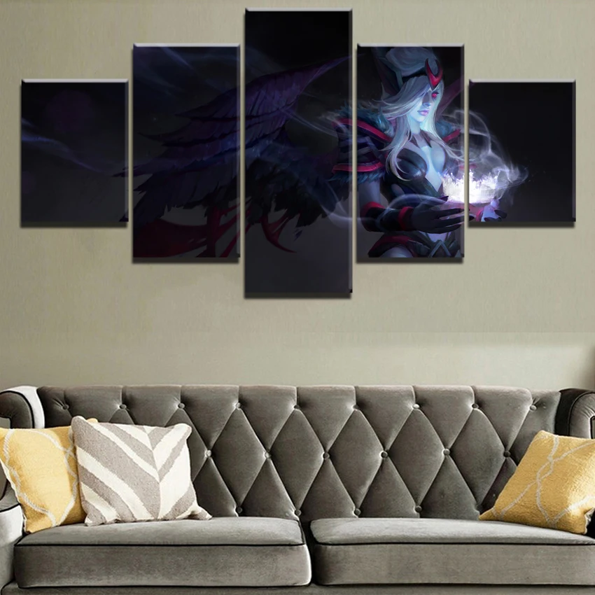 Home Decoration Canvas Painting 5 Pieces DotA 2 Game Pictures Wall Art Prints Creative Modular Artw