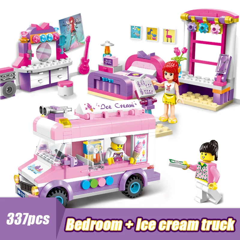 E1112 E2001 337pcs 2006 487 шт., конструктор для девочек Dream Town, набор конструкторов, конструктор совместимый с лего, игрушки для мальчиков и девочек, детская модель - Цвет: E1112 E2001 337pcs