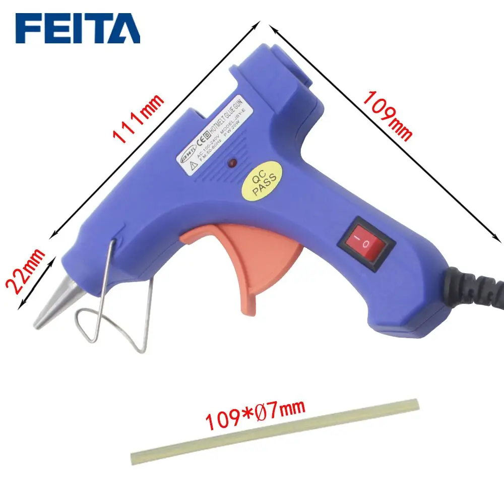 FEITA 20 Вт ЕС штекер термоплавкий клеевой пистолет Профессиональный высокотемпературный нагреватель ремонтные тепловые инструменты Pistolet a colle с 1 шт. клеевой карандаш