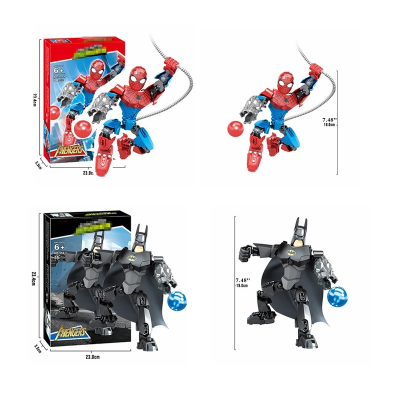

2019 creative new hot superhero spiderman Batman puzzle piece compatible with Legoings children's birthday toy gift